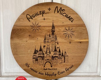 Disney Happly Ever After Schneidebrett, Disney Schloss Geburtstagsgeschenk, Prinzessin Schloss Silhouette Schneidebrett, Brautpaar Geschenk