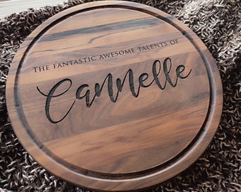 Personalisierte Holzsteakplatte, Steak- und Grillgerichte, graviertes Steakbrett mit Saftrille, Grillpartyplatte, Grillgeschenke