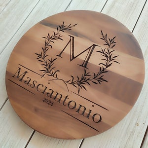 Extra Large Cheese Board, Personalized Round Cutting Board, Serving Board, Custom Charcuterie Board, Large Wood Plate, Circular Serving Tray