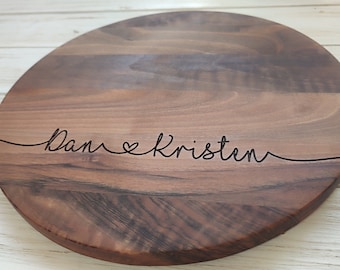 Extra Large Round Board, Personalized Round Cutting Board, Serving Board, Custom Charcuterie Board, Large Wood Plate, Circular Serving Tray