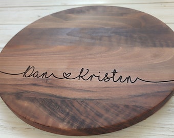 Extra Large Round Board, Personalized Round Cutting Board, Serving Board, Custom Charcuterie Board, Large Wood Plate, Circular Serving Tray