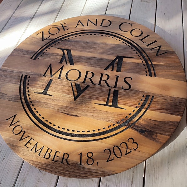 Lazy Susan Turntable Wood, Personalized Lazy Susan, Wedding Gift, Personalized Wedding Gift, Anniversary Gift, Best Friend Gift, Wife Gift