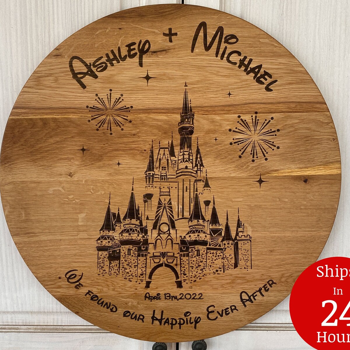 Disney Happily Ever After Cutting Board, Custom Disney Castle Anniversary Gift, Princess Castle Silhouette Cutting Board, Newlywed Gift - Etsy