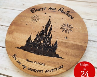 Custom Disney Happily Ever After, Personalized Disney Castle Cutting Board, Magic Kingdom Cinderella Castle, Princess Castle Cutting Board