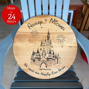 Happily Ever After Disney Gifts for wedding, Disney Characters Cutting board, Fairytale Castle Gift, Disney Anniversary gift, Christmas Gift