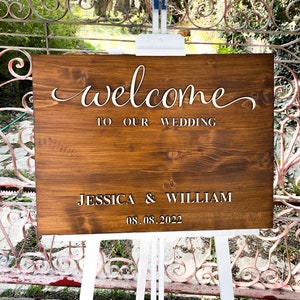 Welcome Sign for Wedding Ceremony, Alternative Guest Book for Wedding Reception, Wood Wedding Sign, Rustic Wedding Decor, 3D Wedding Sign image 7