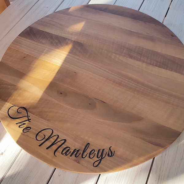 Family Name Lazy Susan Turntable, Custom Lazy Susan For Dining Table, Wedding Gift, Anniversary Gift, Wife Gift, Custom Family Gift