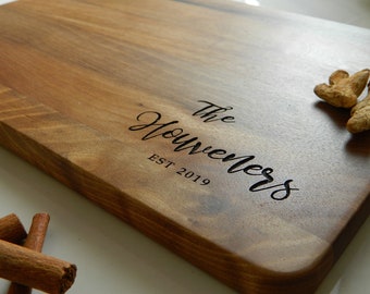 Gepersonaliseerde snijplank, aangepast huwelijkscadeau, verlovingscadeau, beste cadeau voor koppels, beste snijplanken, gegraveerd charcuteriebord