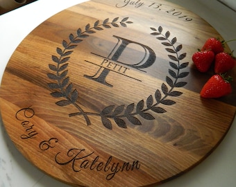 Personalized Wedding Cake Stand with Names | Custom Rustic Hardwood Cake Stand | Engraved Wedding Keepsake | Fast Worldwide Shipping