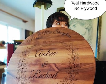 Personalized Wedding Cake Stand, Custom Rustic Wreath Wedding Guest Book, Personalized Engraved Wedding Cake Stand with Rustic Wreath