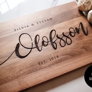Personalized Cutting Board – Custom Wedding, Anniversary, Engagement Gift