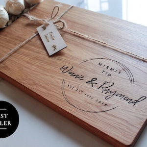 Personalized Wedding Cutting Board | Custom Engraved Cheese Board | Bridal Shower & Engagement Gift | Charcuterie Board for Newlyweds