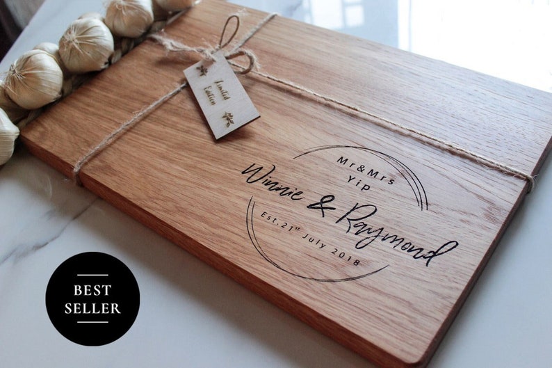 Engraved Wood Cutting Board, Personalized Wedding Gift, Custom  Engraved Cutting Board Anniversary gift, Wedding Gift for Couple, 