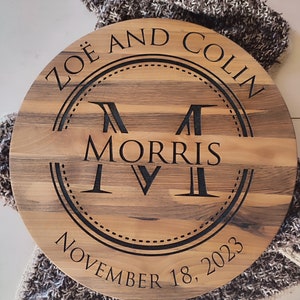 Engraved Lazy Susan, Monogram Name Lazy Susan, Rotating Charcuterie ...
