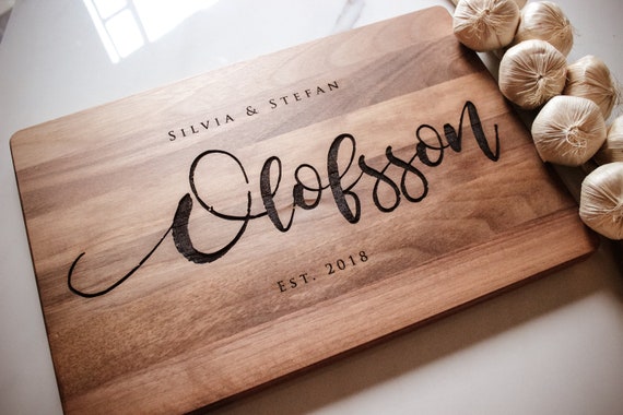 Personalized Cutting Board Monogram Cutting Board Wedding Gift Engagement Gift Anniversary Gift Wedding Gift ideas Wood Cutting Board #39