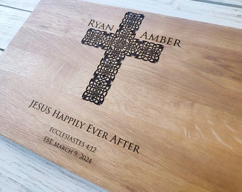 Christian Couple Gift, Luther Rose Cutting Board, Protestant Wedding Gift, Lutheran Rose Inspired Gift, Luther Rose Housewarming Gift