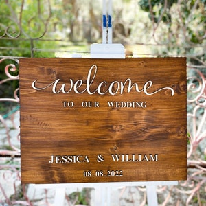 Welcome Sign for Wedding Ceremony, Alternative Guest Book for Wedding Reception, Wood Wedding Sign, Rustic Wedding Decor, 3D Wedding Sign image 2