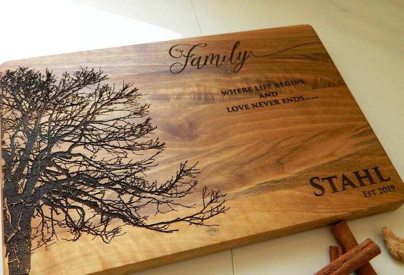 Family Tree Cutting Boardpersonalized Cutting Etsy