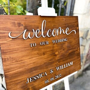 Welcome Sign for Wedding Ceremony, Alternative Guest Book for Wedding Reception, Wood Wedding Sign, Rustic Wedding Decor, 3D Wedding Sign image 6