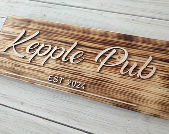 Custom Wood Bar Sign, Personalized Outdoor Bar Signs, Home Bar Sign, Sign for Pool Patio, Man Cave Sign, Custom Man Cave Sign