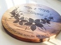 Floral Cake Stand, Personalized Wedding Cake Stand, Wedding Cake Display Board,Personalized Engraved Wood Slice, Custom Wedding Cake Stand