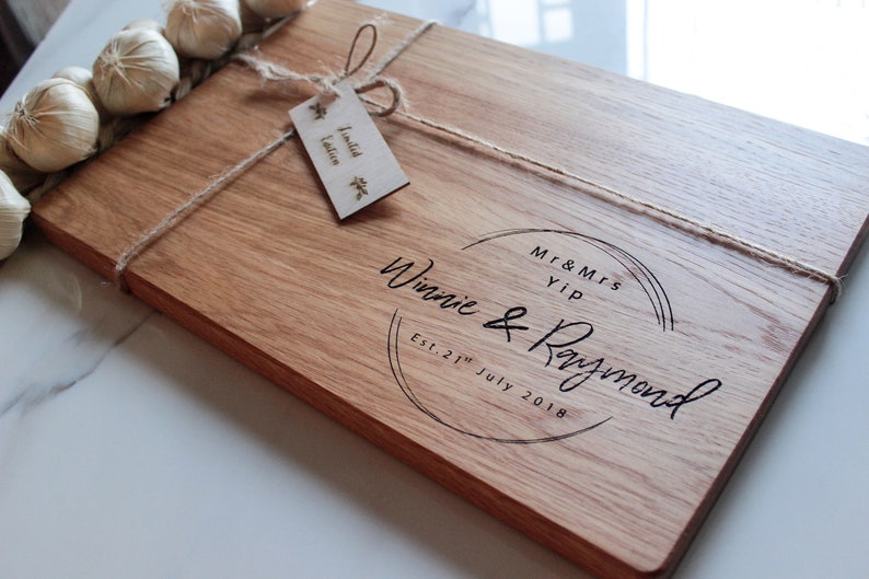 Custom Last Name & Monogram Cutting Board Personalized Etsy