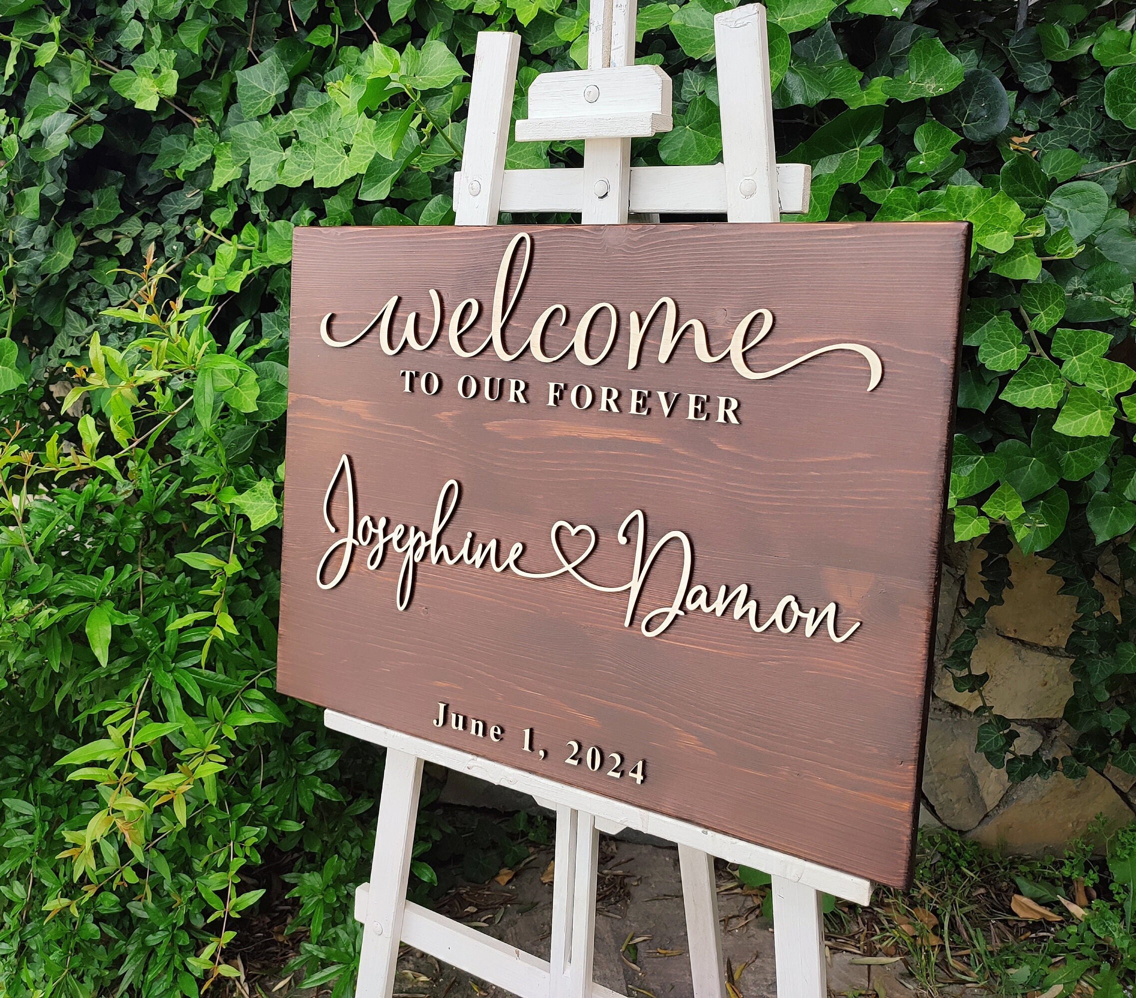 3D Wedding Entrance Sign, Personalized Welcome to Our Wedding Sign 3D Wedding Entrance Sign, Personalized Welcome to Our Wedding Sign