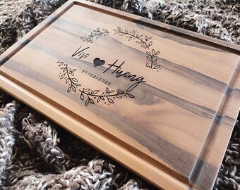 Personalized Cutting Board with Heart, Heart with Love Cutting Board, Custom Cutting Board, Wedding, Bride Gift, Engagement, Newlywed Gift