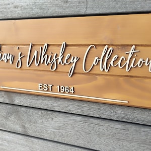 Custom Whiskey Sign – Rustic Wood Bar & Grill Decor, Outdoor Patio or Home Bar Gift, Personalized Whisky Wall Plaque