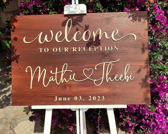 Wedding Welcome Sign, Rustic Wedding Sign, Personalized Wood Wedding Sign, 3D Wedding Sign, Custom Sign for Wedding Entrance