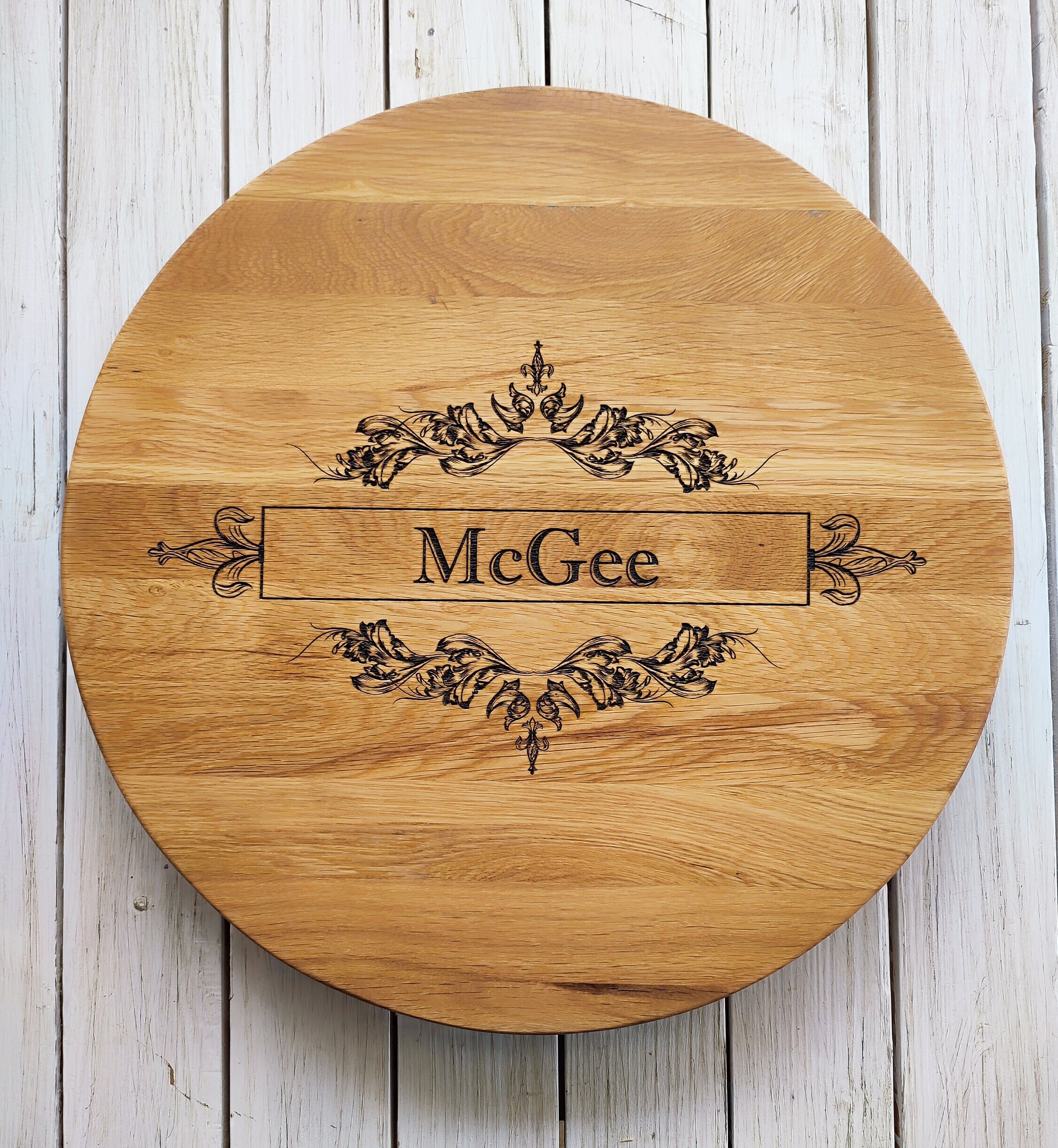 Personalized Hardwood Lazy Susan: Engraved Turntable Gift