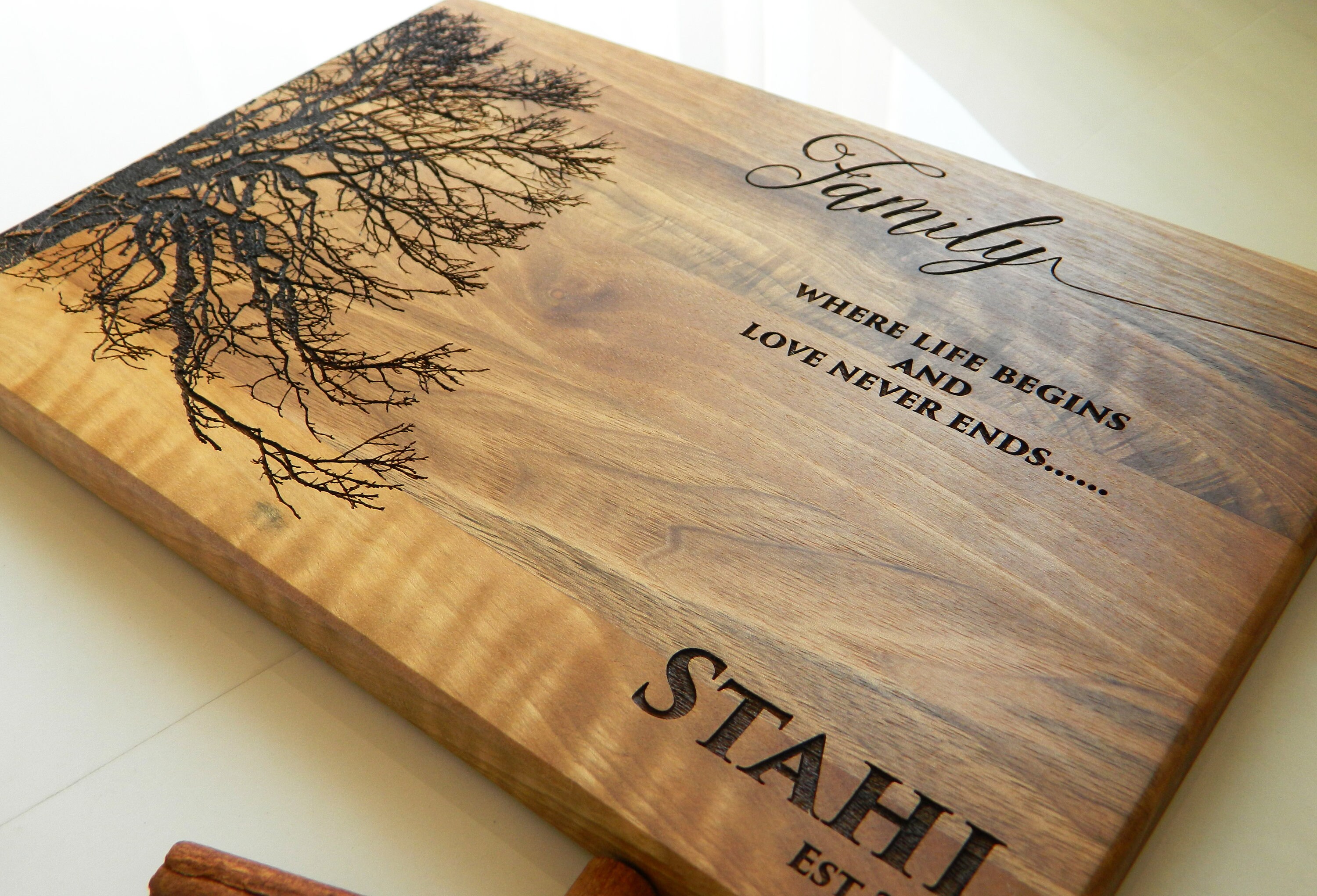 Family Tree Cutting Boardpersonalized Cutting Boardwedding Etsy Canada