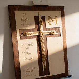 Un cordone a tre fili per la cerimonia dell'unità - Ricordo personalizzato per matrimonio cristiano