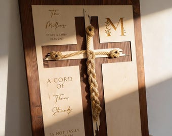 A Cord of Three Strands Unity Ceremony Sign – Personalized Christian Wedding Keepsake