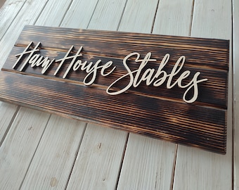 Personalized Sign, Rustic Custom Outdoor Burned Wood Sign , 3D Pallet Wood, Established Date Sign, Family Name Sign, Custom Burned Sign