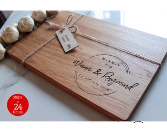 Personalized Engraved Cutting Board, Unique Christmas Gifts, Gift for Mom, Carved Chopping Block, Custom Family Name Cutting Board