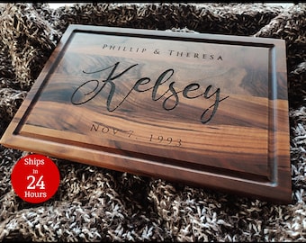 Rustic Chic Charcuterie Tray, Wood Cutting Board, Personalized Wedding Gift, Bridal Shower gift,  Closing Gift, Juice Groove Alternatives