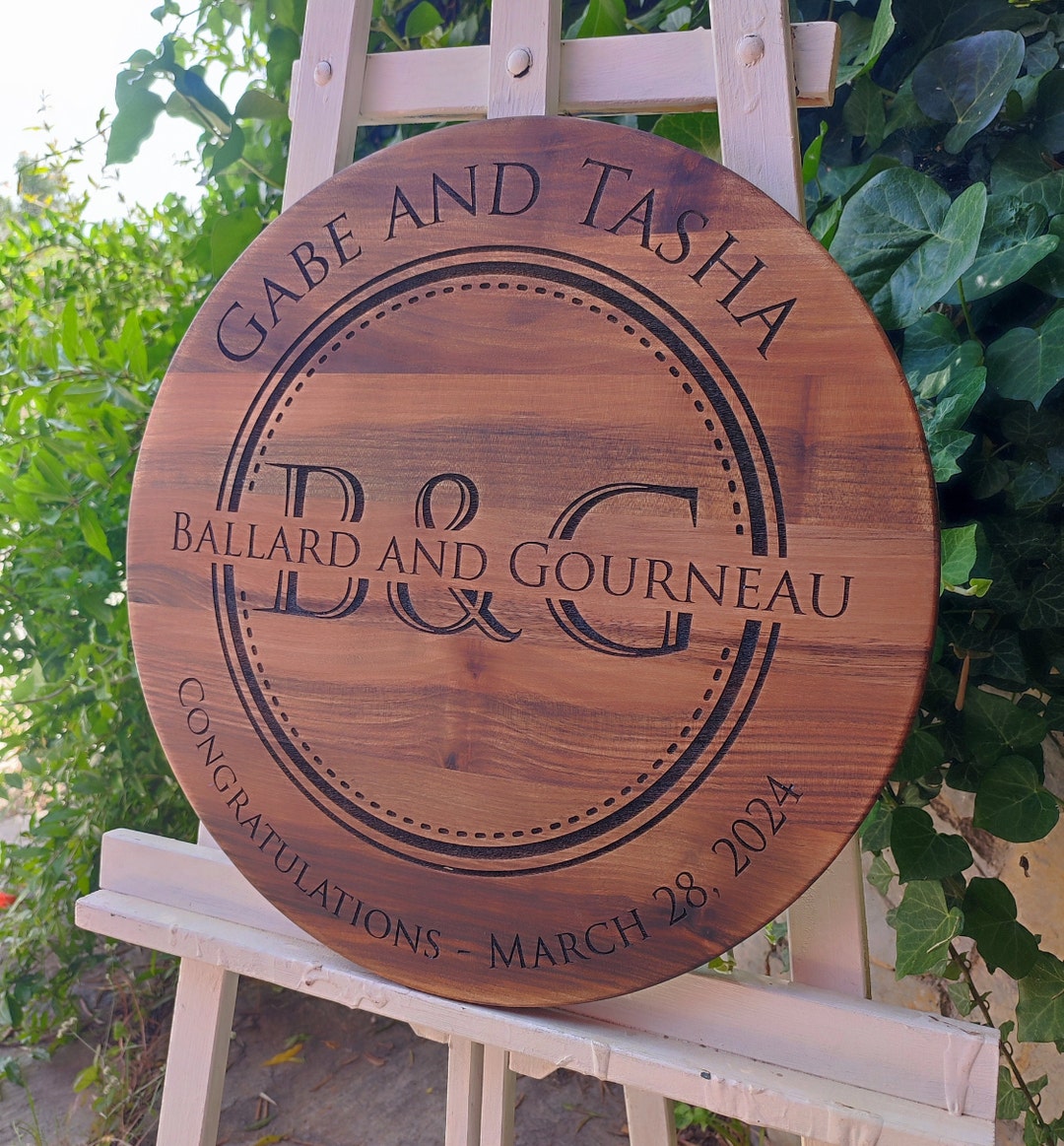 Personalized Wedding Cake Stand, Large Engagement Pastry Stand, Wood ...