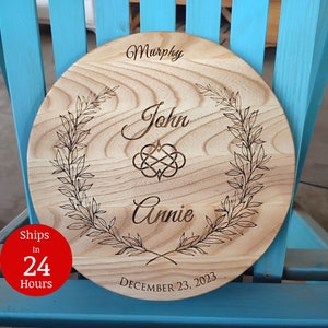 Personalized Celtic Knot Cutting Board – Engraved Eternal Heart Design – Irish Wedding Gift, Housewarming or Anniversary Keepsake
