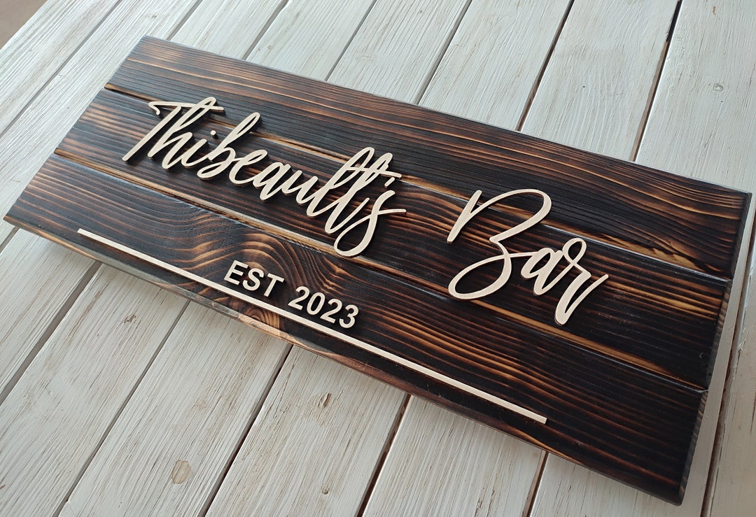 Personalized Bar Sign, Custom Pub Sign, Home Bar Sign, Custom Man Cave