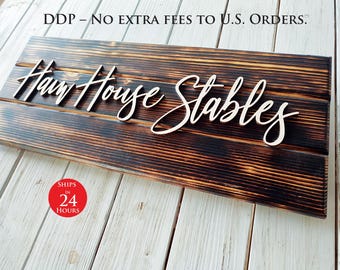 Personalized Sign, Rustic Custom Outdoor Burned Wood Sign , 3D Pallet Wood, Established Date Sign, Family Name Sign, Custom Burned Sign