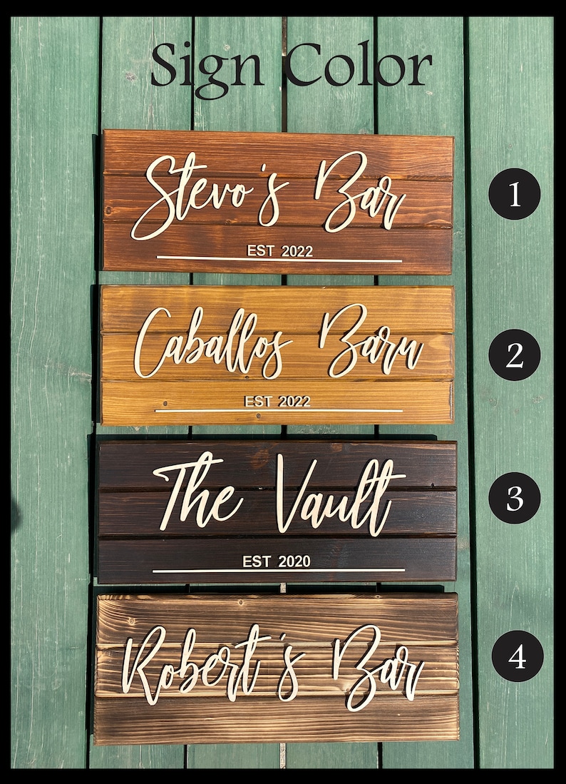 Showcasing 4 color options for the custom 'Welcome to Our Backyard' sign, including vibrant hues and classic tones to suit any outdoor space or personal style.