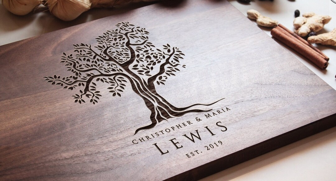 Family Tree Design Cutting Board Tree Inspired Charcuterie Etsy