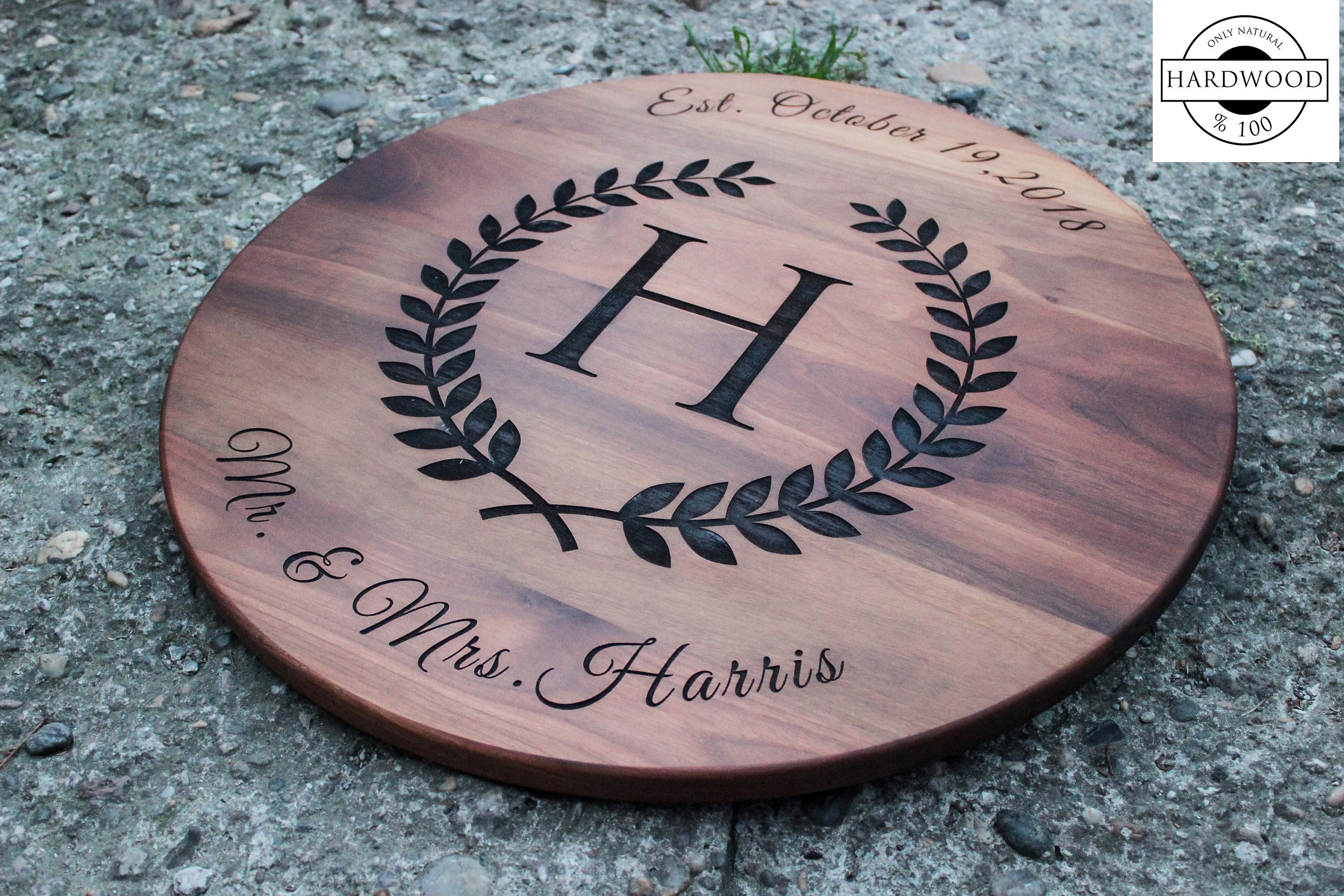 Personalized Wedding Cake Stand With Names | Custom Rustic Hardwood ...