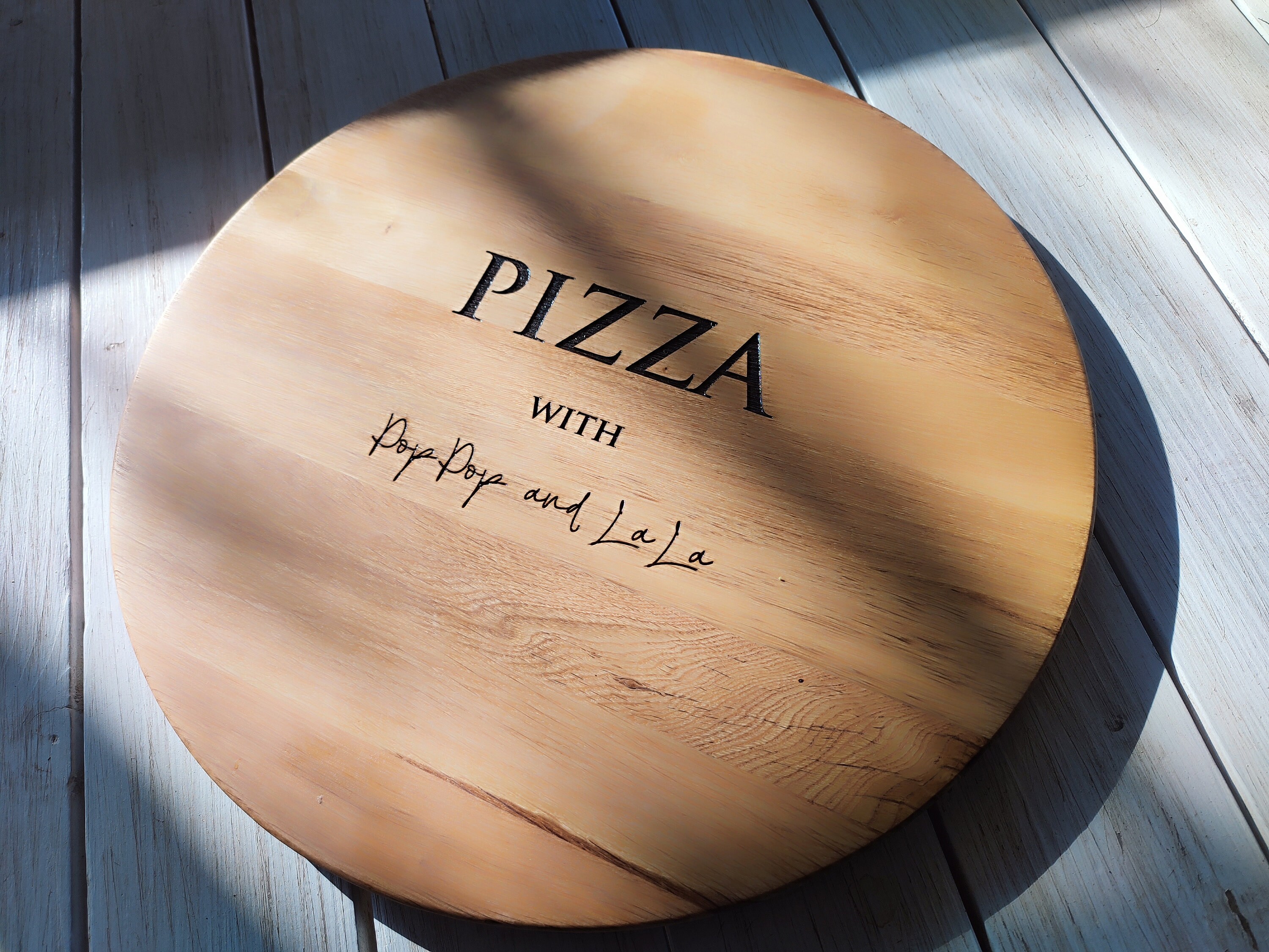 Personalized Pizza Board: Wooden Serving Platter, Custom Pizzeria Tray