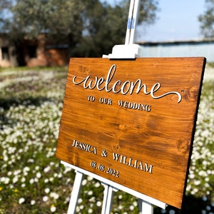 Welcome Sign for Wedding Ceremony, Alternative Guest Book for Wedding Reception, Wood Wedding Sign, Rustic Wedding Decor, 3D Wedding Sign image 9