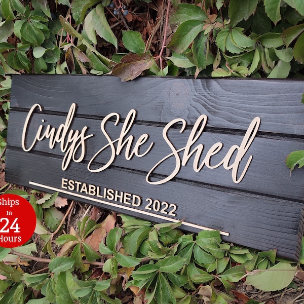 Personalized She / He Shed Sign, Wooden He Shed Sign, Custom She Shed Wall Art Sign, Gift for Her, Him, She Shed Wall Decor, She Shed Gift
