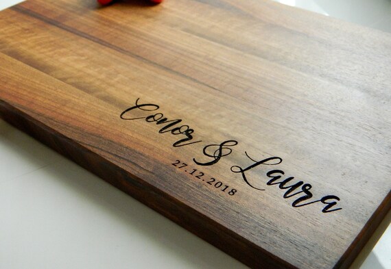 Personalized Script Last Name Cutting Board Gifts for Weddings,  Anniversaries, Birthdays, and Housewarmings