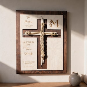 Personalized Unity Ceremony Board - A cord of three strands Handcrafted Wedding Ritual