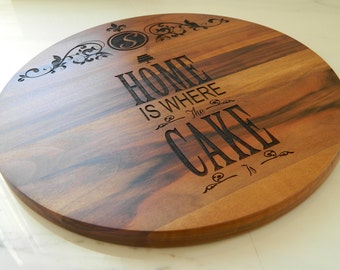 Draaiplateau voor taartdecoratie – Lazy Susan-taartvorm gepersonaliseerd | Draaibare serveerschaal | Cadeau voor bakkers, moeder en haar